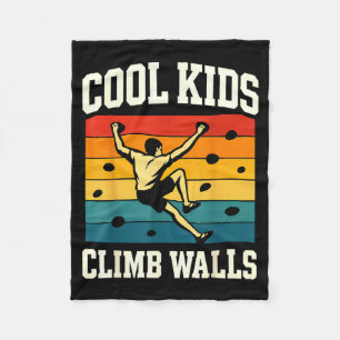 Cool Kids Climb Walls Extremesrt Rock Climbing Bou Fleece Blanket