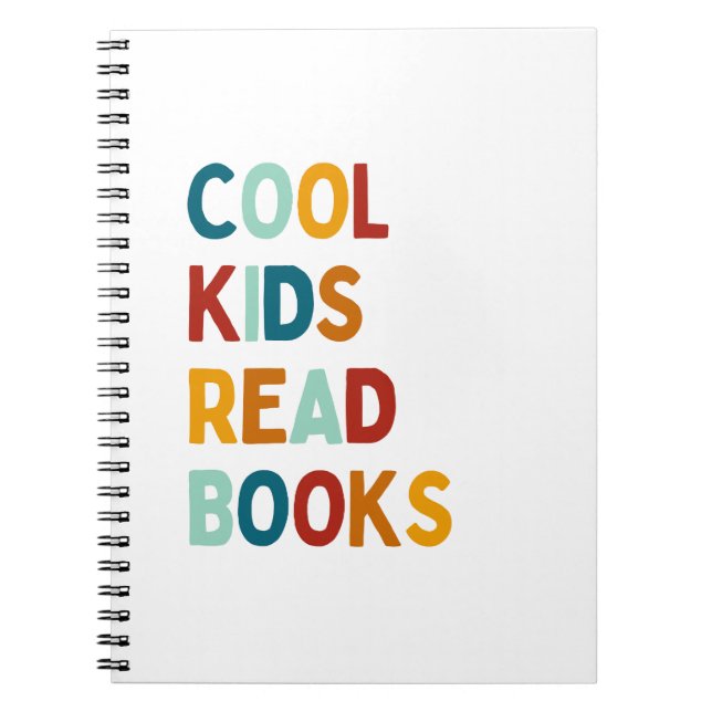 Cool kids read books, bright readers notebook  (Front)