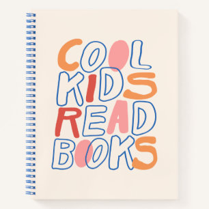 Cool Kids Read Books Retro Multi-Colour Notebooks