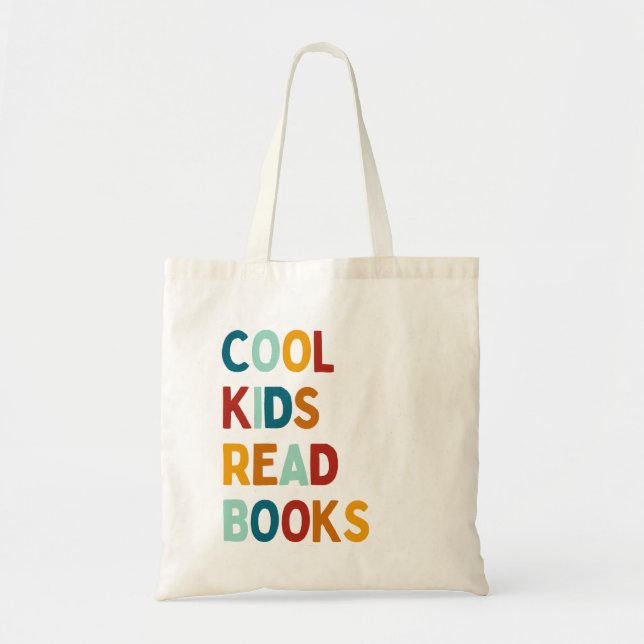 Cool kids read books  tote bag (Front)
