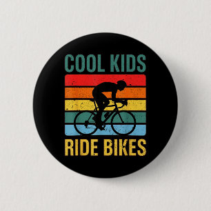 Cool Kids Ride Bikes Retro Youth Bicycle Cycling 6 Cm Round Badge