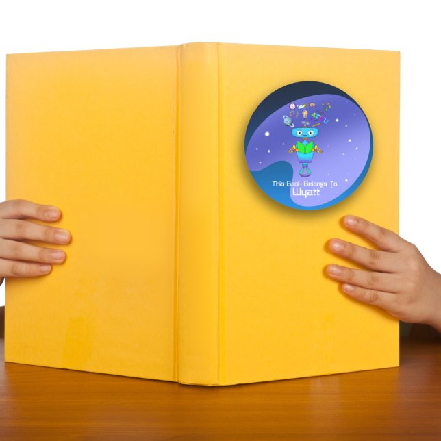 Cool Kids Robot Learning From Reading Notebook Classic Round Sticker (Creator Uploaded)
