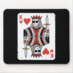 Cool King Of Hearts Valentines Day Playing Card Po Mouse Pad