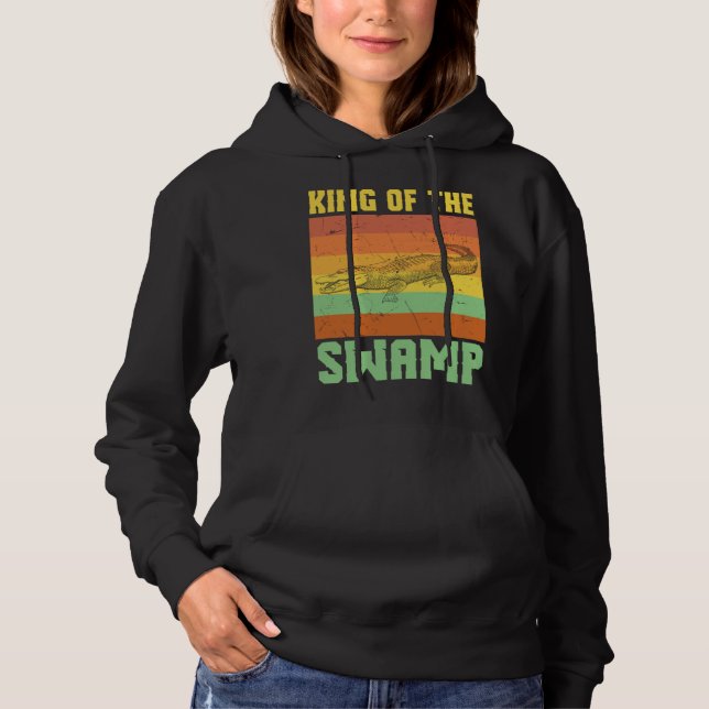 Cool King Of The Swamps Crocodile Swamp Hoodie (Front)