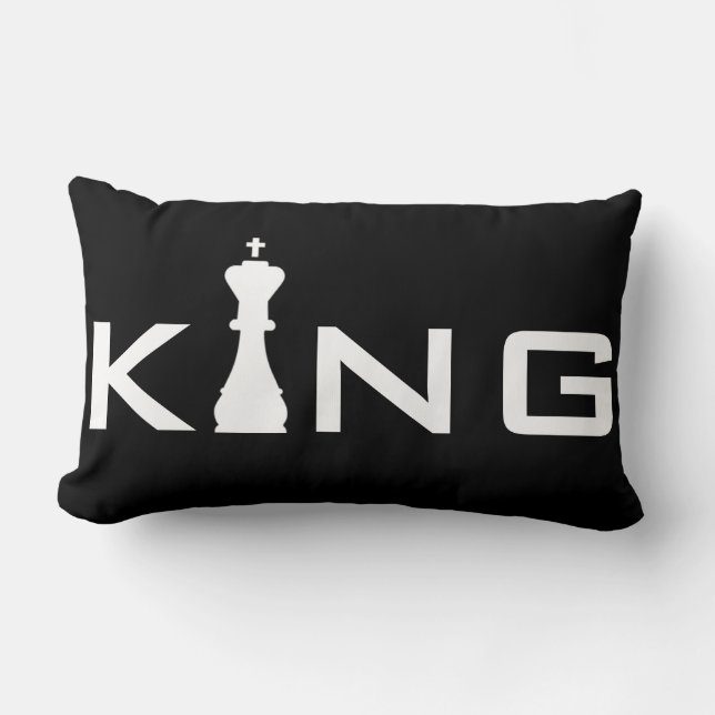 Cool King Typography Chess Player Lumbar Cushion (Front)