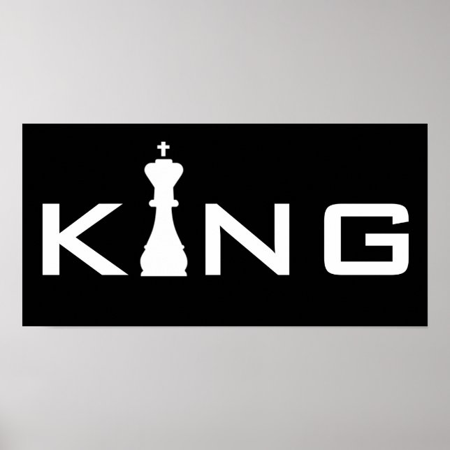 Cool King Typography Chess Player Poster (Front)