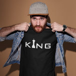 Cool King Typography Chess Player T-Shirt<br><div class="desc">A cool simple design for those who love playing chess.</div>