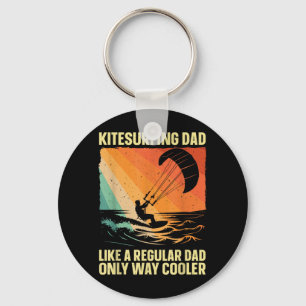 Cool Kitesurfing Art for Dad Men Kiteboarding Kite Key Ring