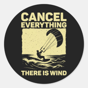 Cool Kitesurfing Art For Men Women Kite Surfing Ki Classic Round Sticker