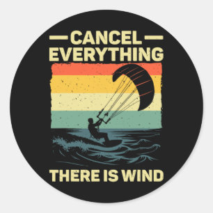Cool Kitesurfing Art For Men Women Kite Surfing Ki Classic Round Sticker