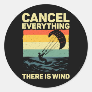 Cool Kitesurfing Art For Men Women Kite Surfing Ki Classic Round Sticker