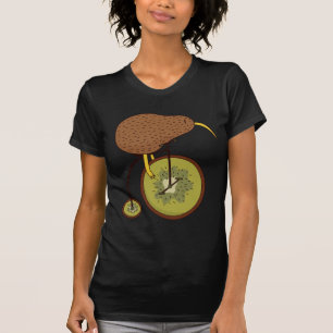 Cool Kiwi Bird on Kiwi Fruit Design T-Shirt