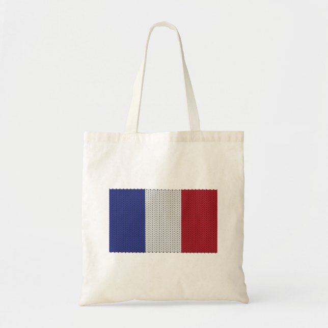 Cool Knitted French Flag Tote Bag (Front)