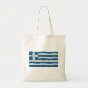 Cool Knitted Greek Flag Tote Bag