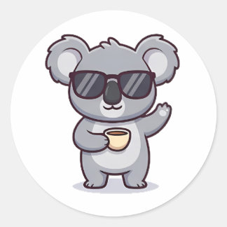 Cool Koala Classic Round Sticker