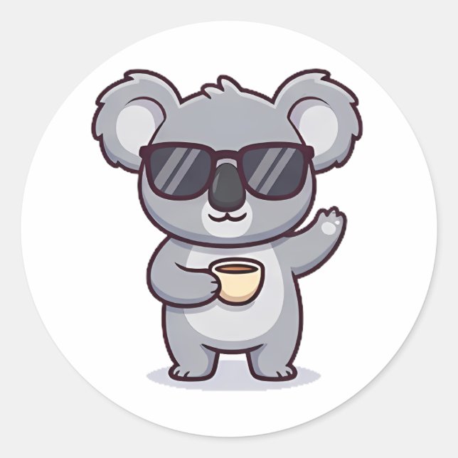 Cool Koala Classic Round Sticker (Front)