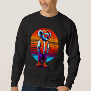 Cool Koala Modern Urban Style Sunset Retro Art Sweatshirt