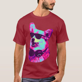 Cool Korgi DJ with Headphones  Sunglasses Pastel T-Shirt