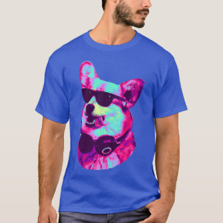 Cool Korgi DJ with Headphones  Sunglasses Pastel T-Shirt