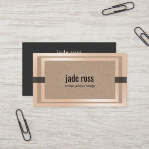 Cool Kraft Paper Jewellery Designer Rose Gold Bord Business Card