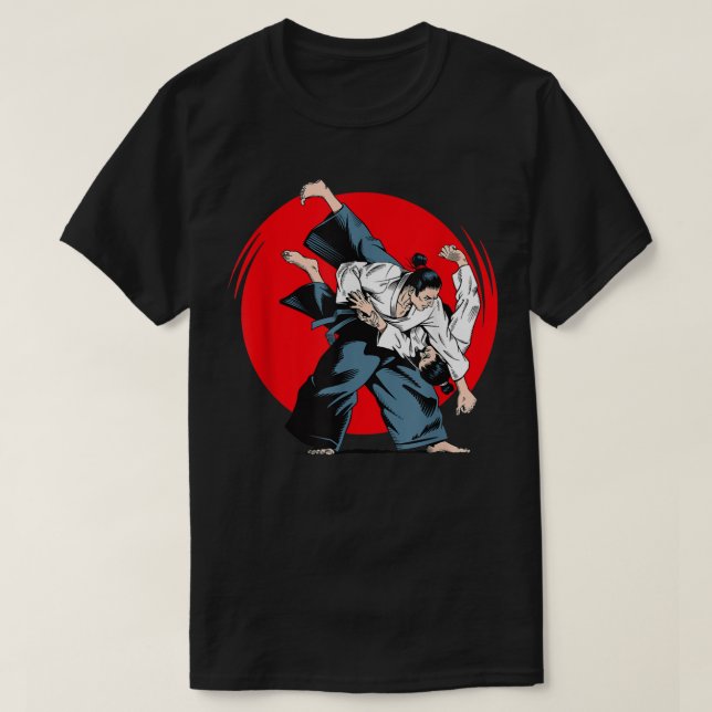 Cool Kung Fu Man Fighting Martial Arts Wushu Graph T-Shirt (Design Front)