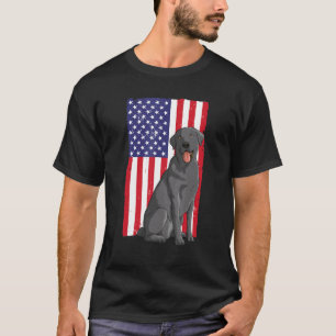 Cool Labrador For Men Women Black Lab US Flag 4th T-Shirt