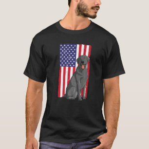 Cool Labrador For Men Women Black Lab US Flag 4th T-Shirt