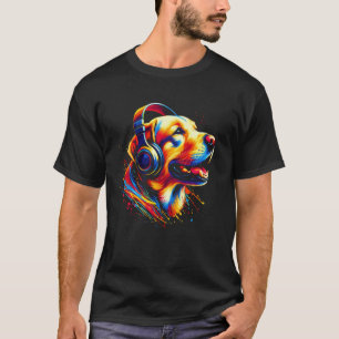 Cool Labrador Retriever Dog Headphone Music Art Ch T-Shirt