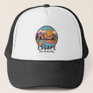 Cool lake escape word art trucker hat