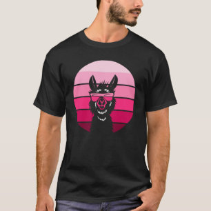 Cool lama alpaca retro sunset sunglasses T-Shirt