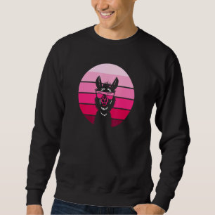 Cool Lama Alpaca Retro Sunset Sunglasses Woman Sweatshirt
