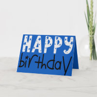 Cool Large Typography Happy Birthday Star Blue