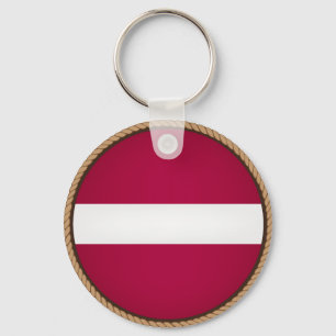 Cool Latvia Flag Seal Key Ring