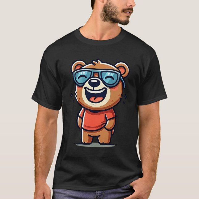 Cool Laughing Bear - Cartoon Vibes T-Shirt (Front)