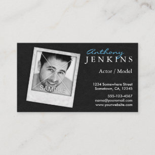 Cool Leather Frame Custom Photo Actors Headshot Business Card