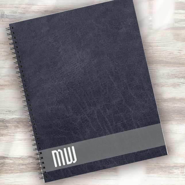 Cool Leather Metal Stripe Bold Monogram Notebook (Creator Uploaded)