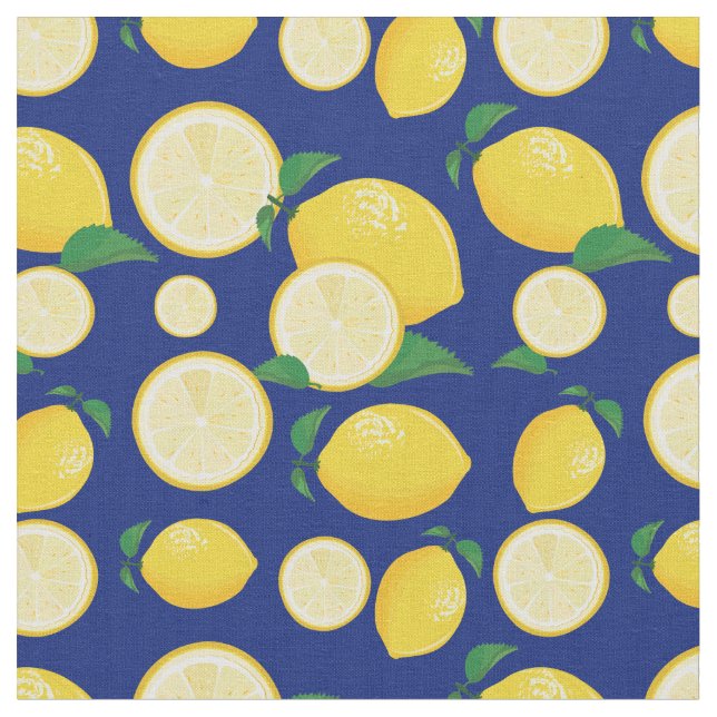 Cool Lemon Pattern Fabric (Close Up)