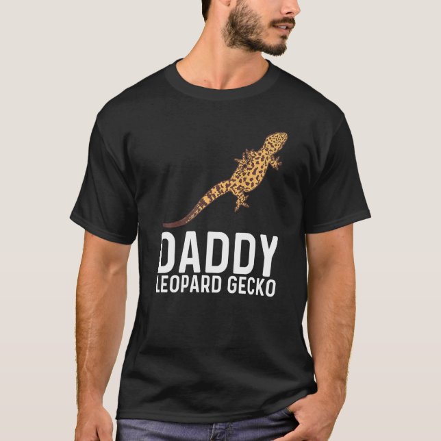 Cool Leopard Gecko For Men Dad Tiny Dinosaur Lizar T-Shirt (Front)
