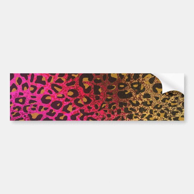 Cool Leopard print skin bright rough background Bumper Sticker (Front)