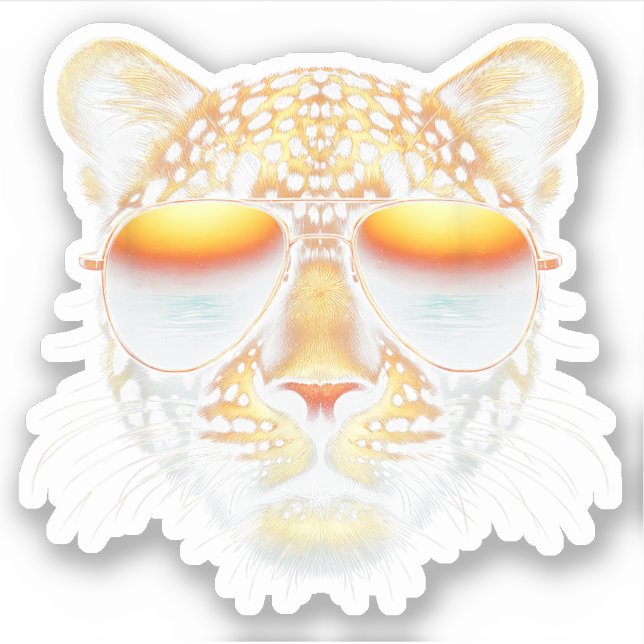Cool Leopard Wearing Sunglasses Stylish Leopard  (Front)