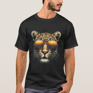 Cool Leopard Wearing Sunglasses Stylish Leopard  T-Shirt