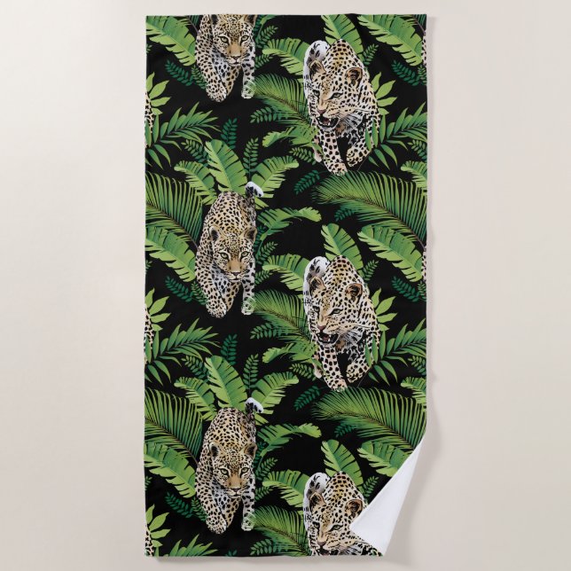 Cool Leopards Pattern beach towel (Front)