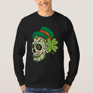 Cool Leprechaun Sugar Skull St Patricks Day C Ire T-Shirt