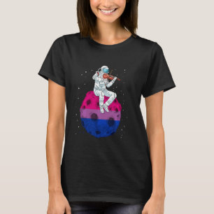 Cool Lgbt Gay Trans Bi Flag Space Astronaut Violin T-Shirt