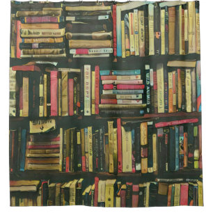 Cool library lover gift shower curtain