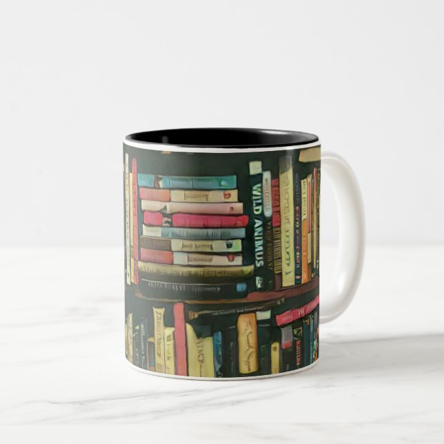 Cool library lover gift Two-Tone coffee mug (Front Right)