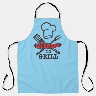 Cool licensed grill word art vendors apron