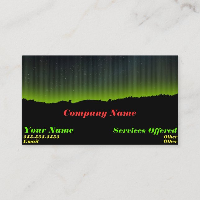 Cool  light business card (Front)