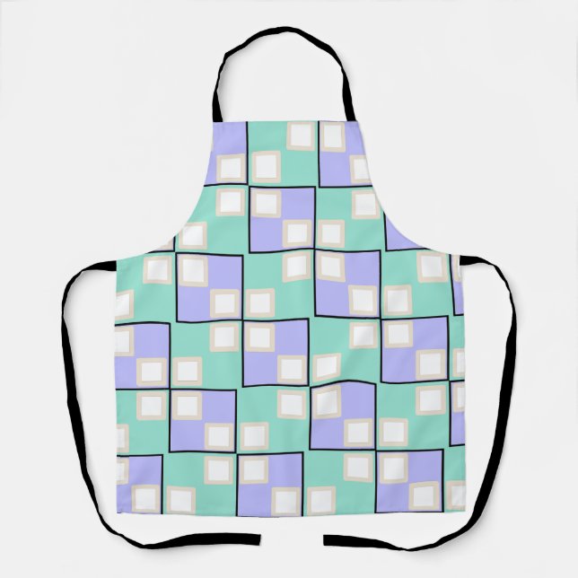 Cool Light Purple Squares  Apron (Front)