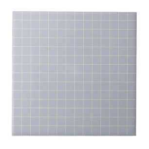 Cool Lilac & White Chequered Pattern Retro Ceramic Tile